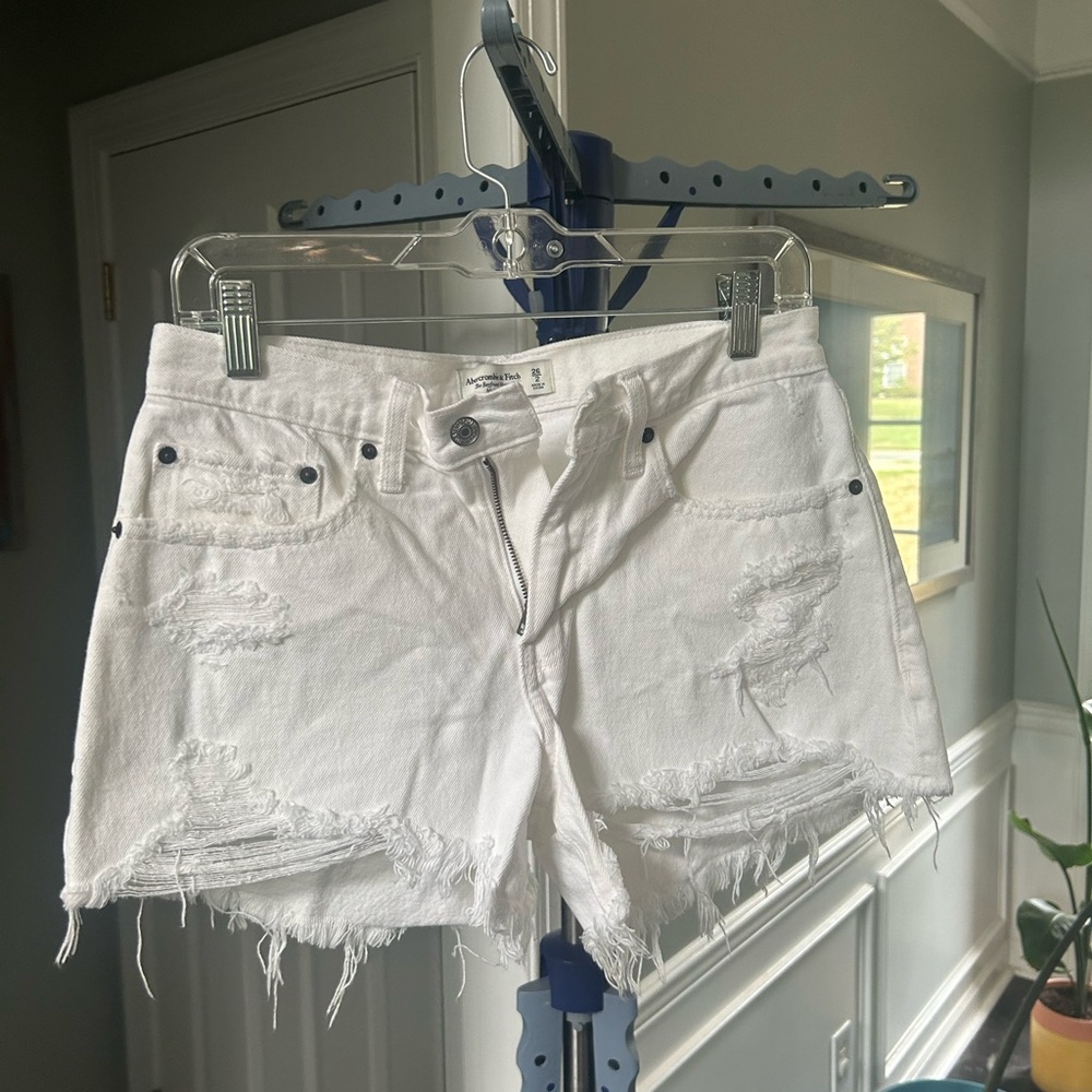 Abercrombie & Fitch women’s white denim shirts, size 26
